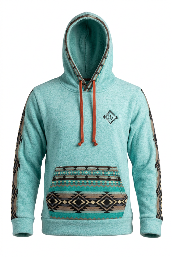 Polar avec capuche turquoise 1