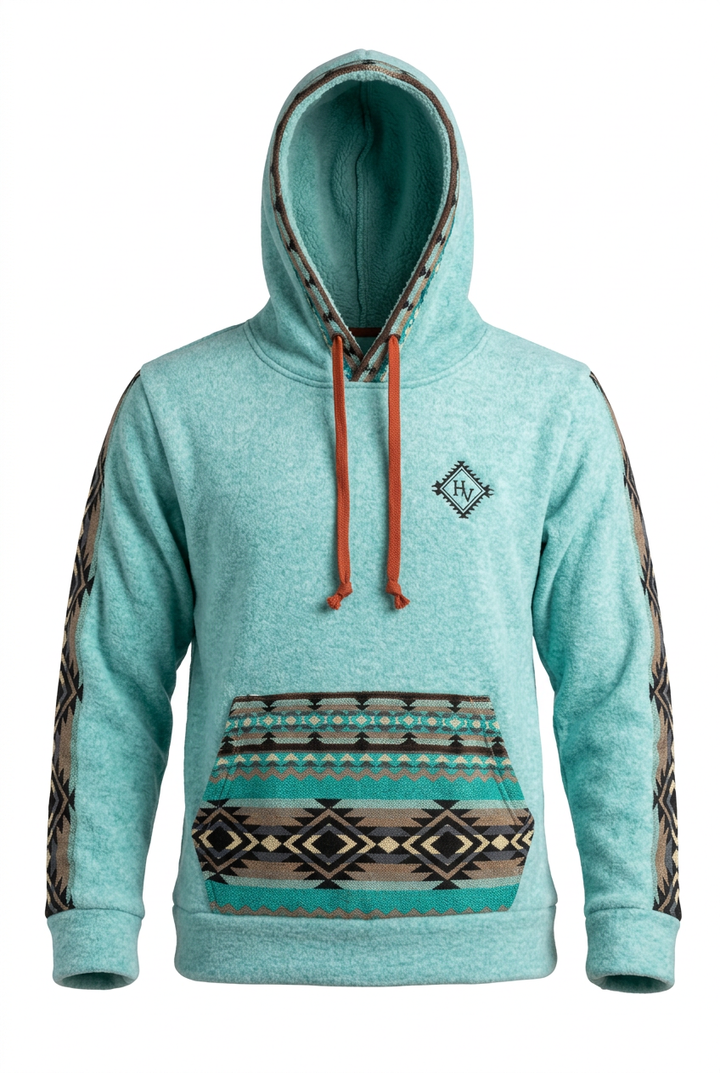 Polar avec capuche turquoise 1