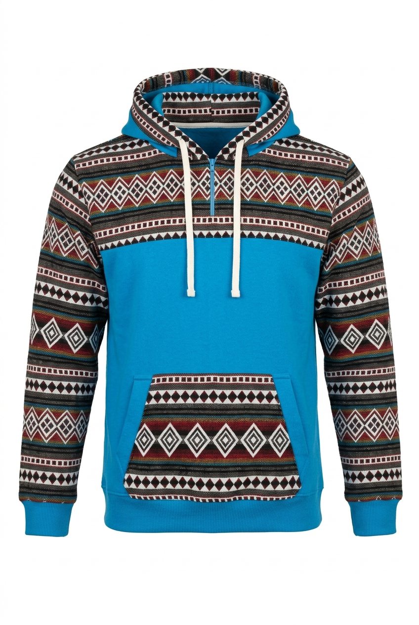 Hoodie West avec zip bleu 11