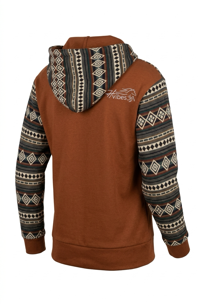 Hoodie West avec zip brun 1