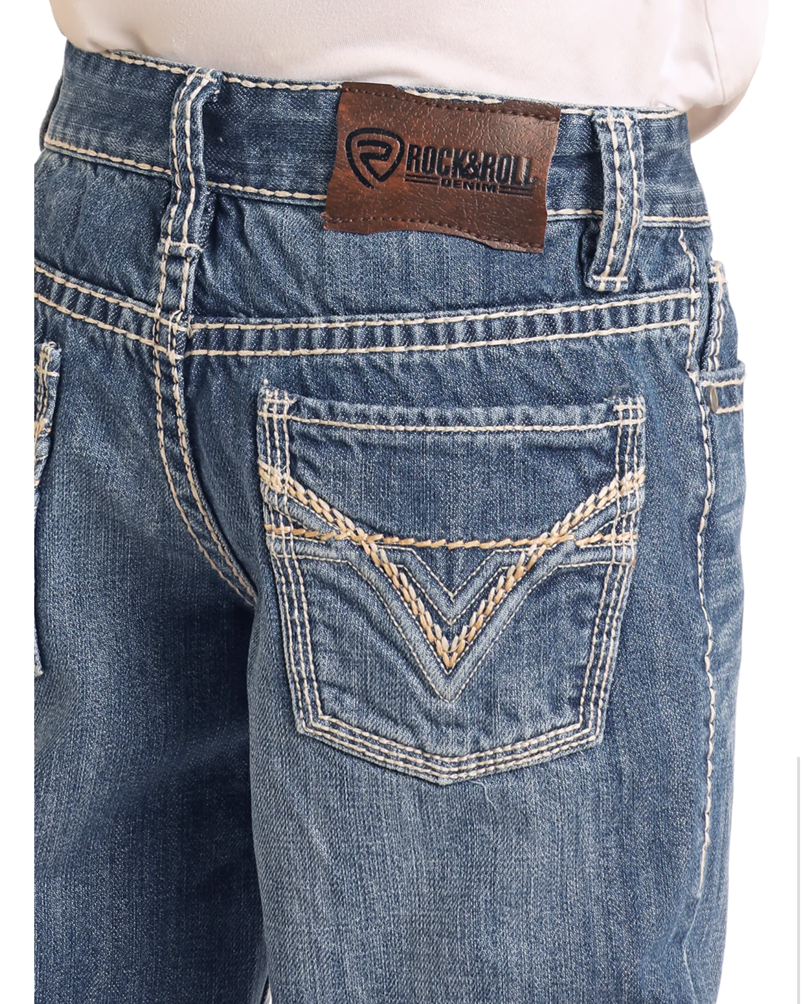 Jeans Rock&Roll Ivory Top-Stitching Regular Fit Bootcut