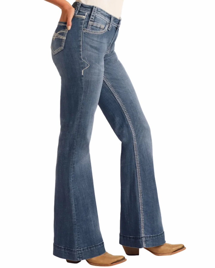 Jeans Rock&Roll Mid Rise Petal Stitch Trousers