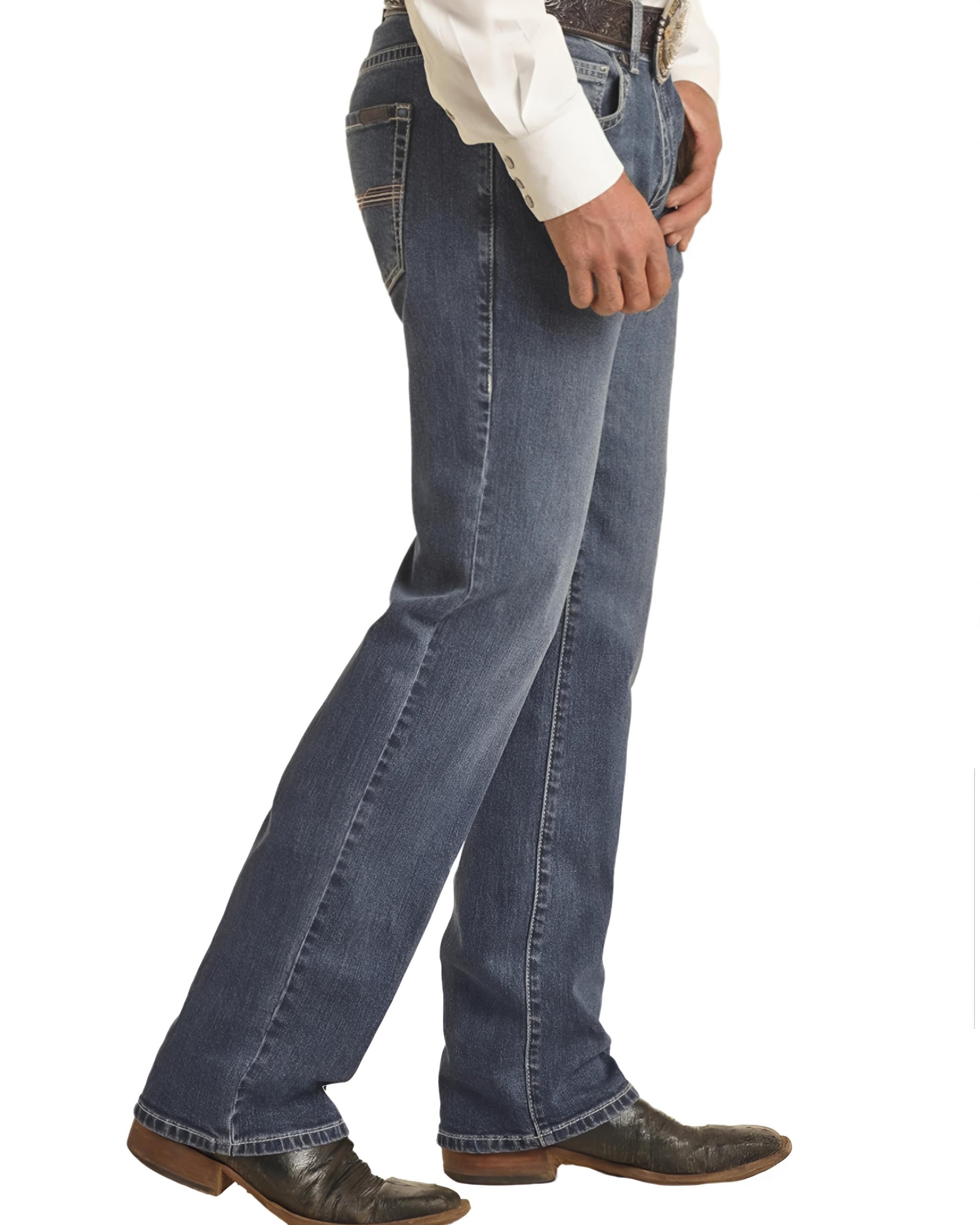 Jeans Rock&Roll Vintage '46 Slim Fit Ivory Stitch Straight Leg