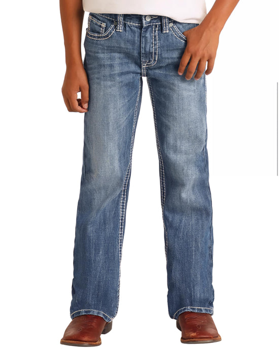 Jeans Rock&Roll Ivory Top-Stitching Regular Fit Bootcut