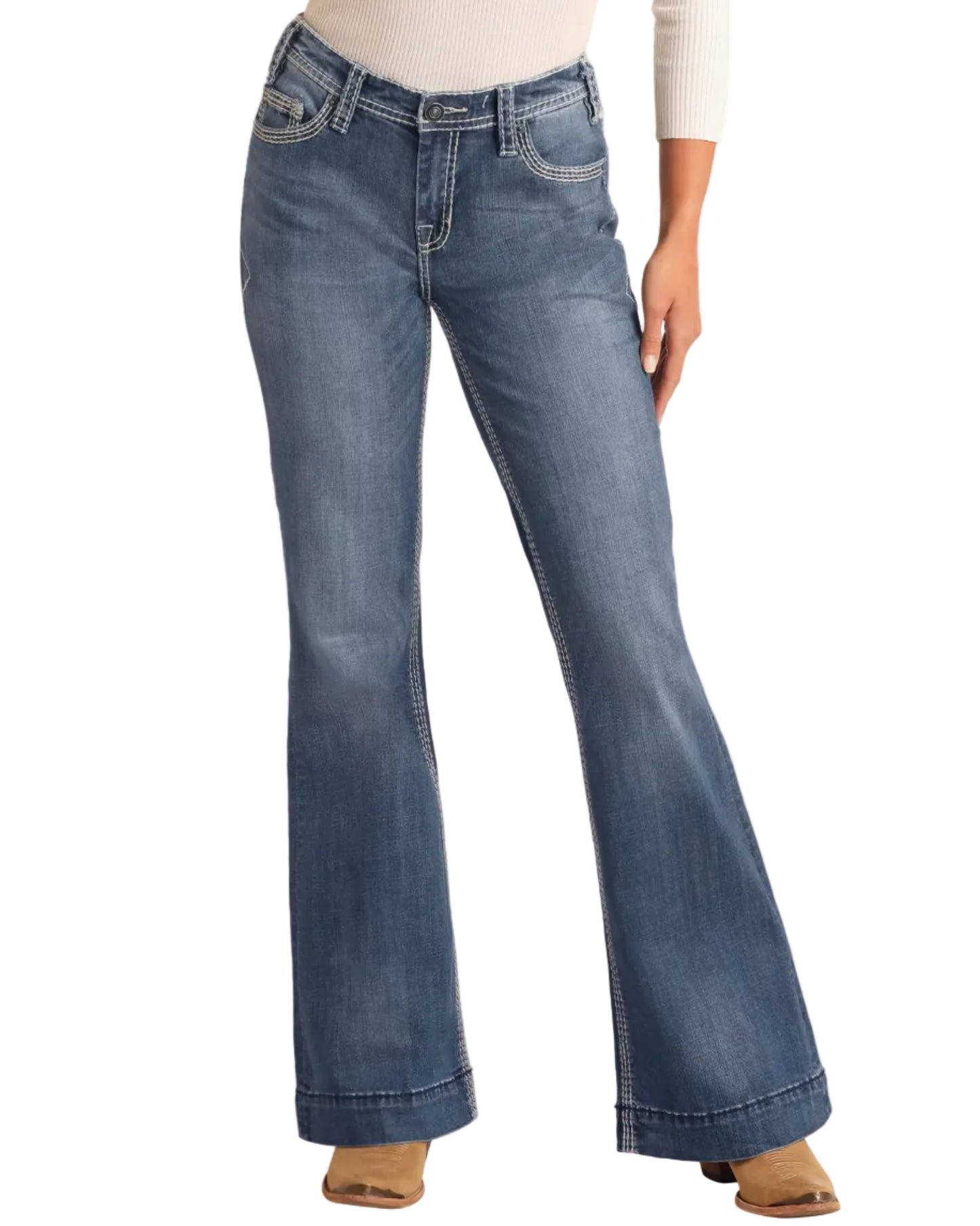Jeans Rock&Roll Mid Rise Petal Stitch Trousers
