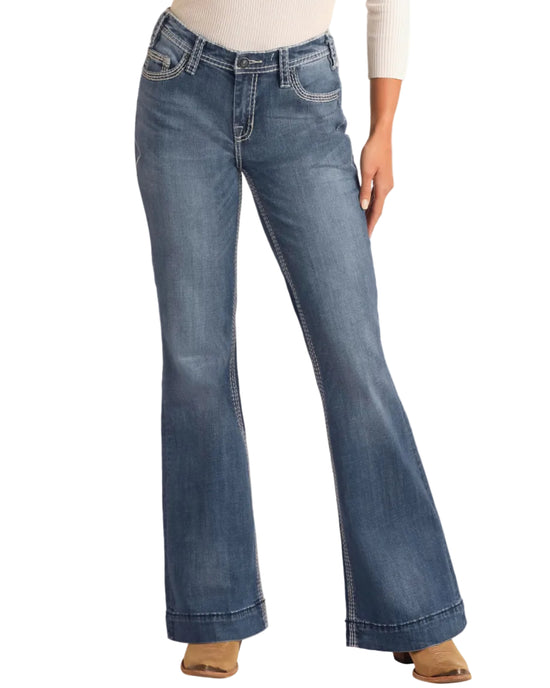 Jeans Rock&Roll Mid Rise Petal Stitch Trousers