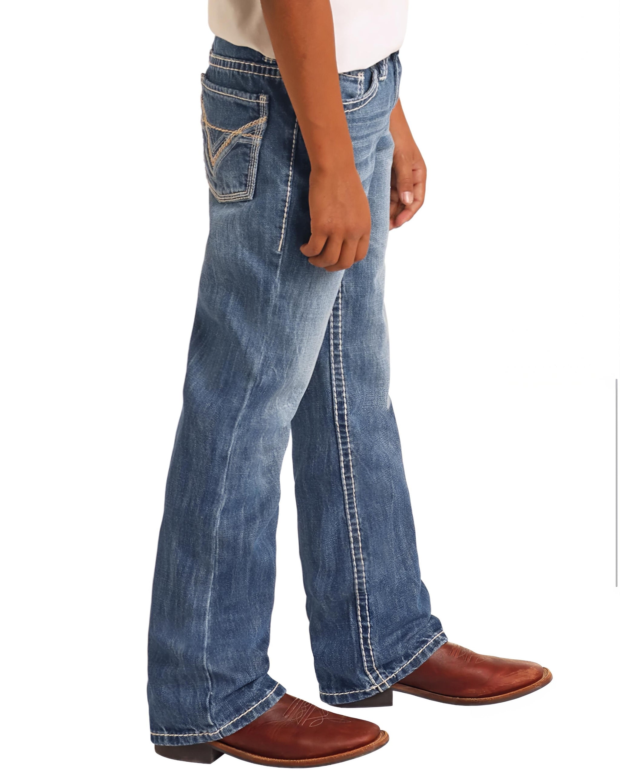Jeans Rock&Roll Ivory Top-Stitching Regular Fit Bootcut