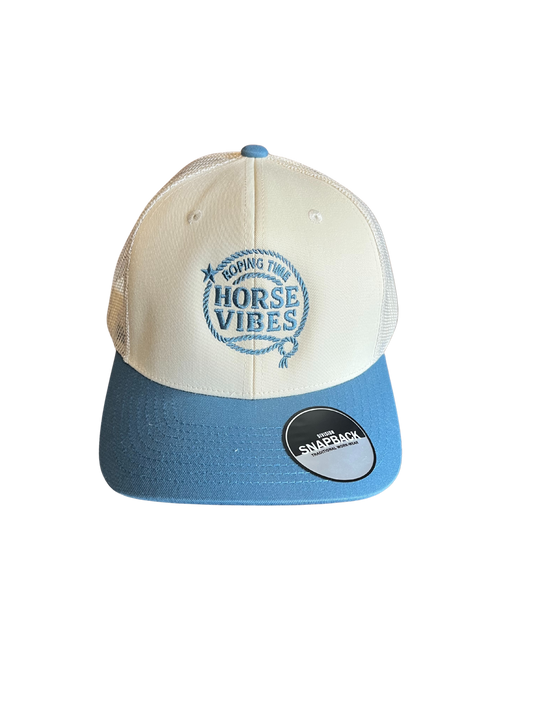 casquette beige a pèque bleu "roping time"