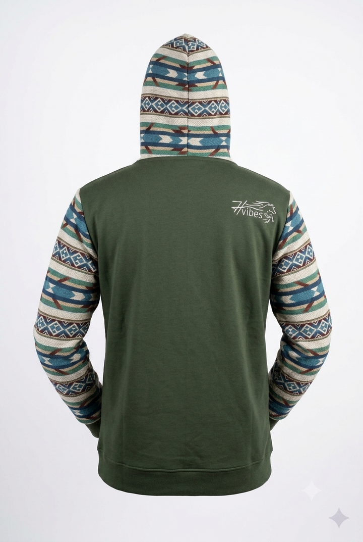 West hoodie with khaki zip 4