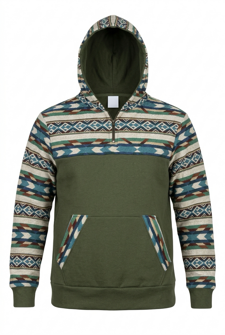 West hoodie with khaki zip 4